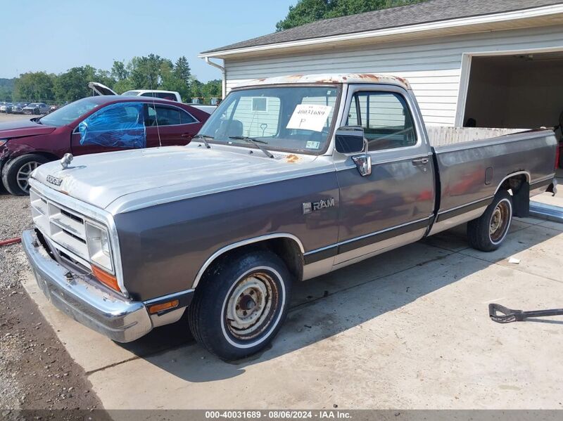 1989 DODGE D-SERIES D100 Silver  Gasoline 1B7FE06Y8KS088697 photo #3