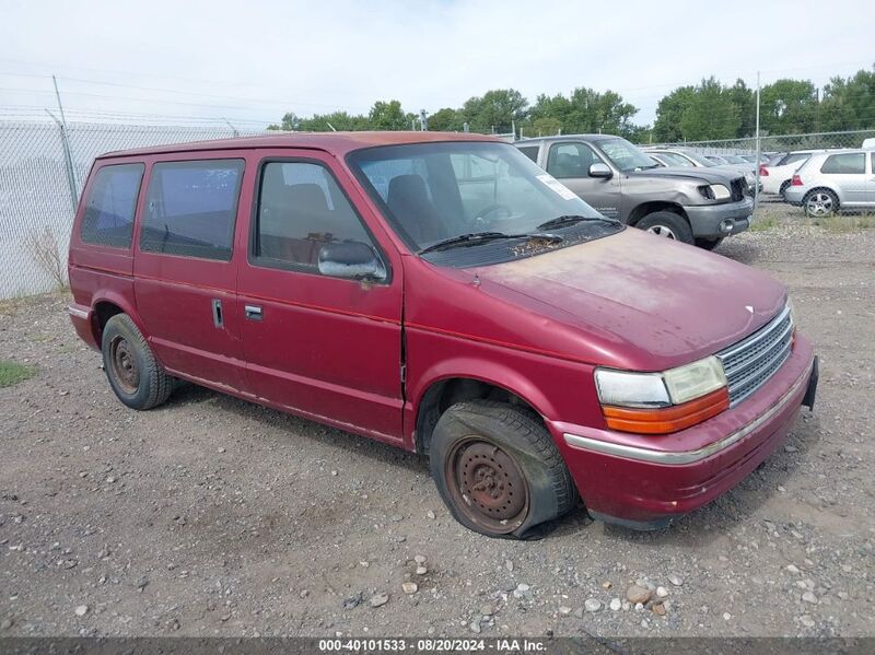 1991 PLYMOUTH VOYAGER Burgundy  Gasoline 2P4GH25K6MR316894 photo #1