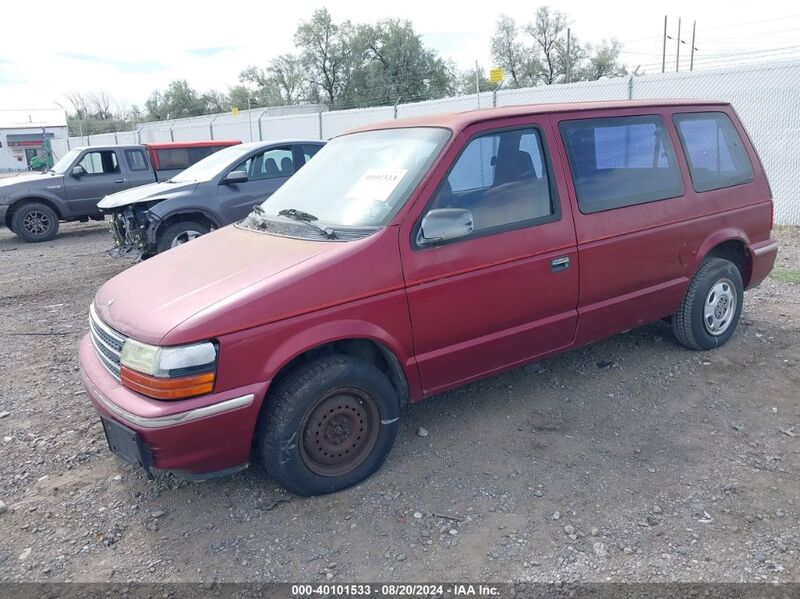 1991 PLYMOUTH VOYAGER Burgundy  Gasoline 2P4GH25K6MR316894 photo #3