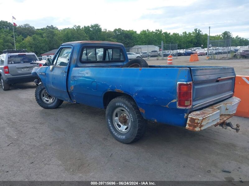 1992 DODGE D-SERIES D200/D250 Blue  Gasoline 1B6KE2656NS593436 photo #4