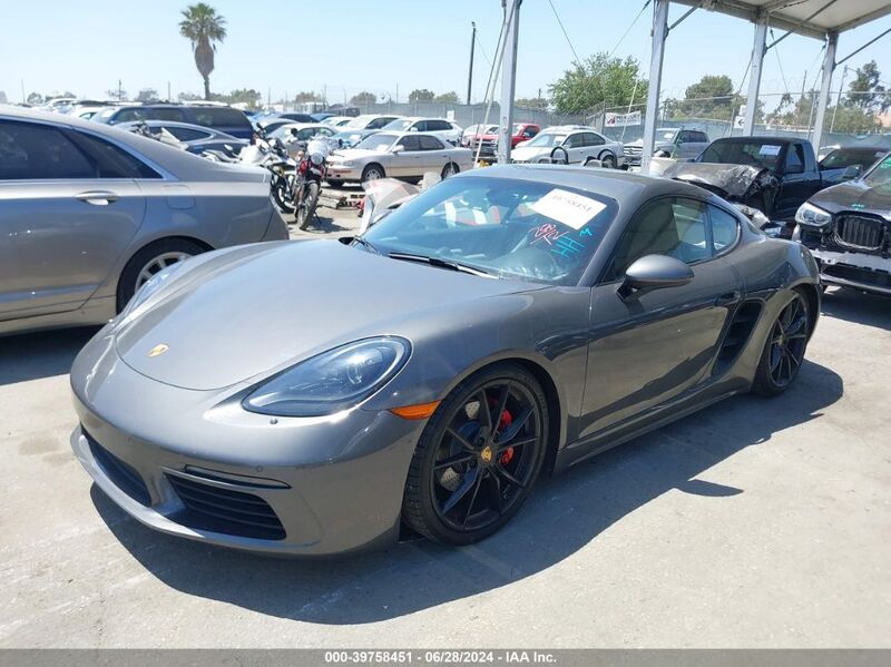 2019 PORSCHE 718 CAYMAN Gray  Gasoline WP0AA2A8XKS260625 photo #3